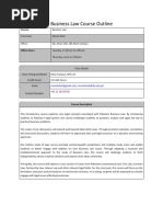 Business Law. Course Outline. Fall 2019. Morial Shah