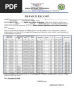 Sample Service Record DepEd