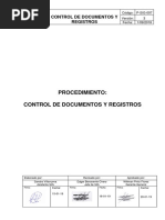 P-SIG-007 Procedimiento de Control de Documentos y Registros