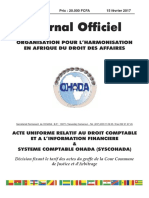 OHADA - Acte Uniforme Relatif Au Droit Comptable Et À L'information Financière AUDCIF PDF