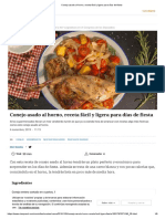 Conejo Asado Al Horno, Receta Fácil y Ligera para Días de Fiesta