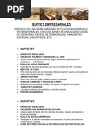 Opciones de Buffet