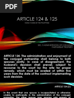 ARTICLE 124 & 125 Family Code