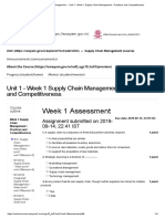 Supply Chain Management - Unit 1 - Week 1 Supply Chain Management - Practices and Competitiveness