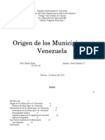 Origen Del Municipio en Venezuela