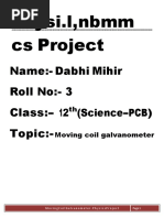 Physics Project Moving Coil Galvanometer