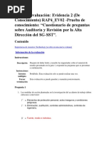 Realizar Evaluación Evidencia 2 de Conocimiento RAP4EV02 Prueba de Conocimiento "Cuestionario de Preguntas Sobre Auditoria y Revisión