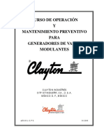 Uro e Operación y Mantenimiento Preventivo para Clayton de Vapor Modulantes