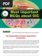 Most Important MCQs About OIC (Organisation of Islamic Cooperation) PDF