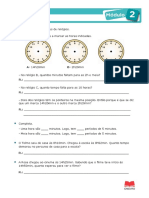 Ficha de Trabalho 3º Ano - As Horas