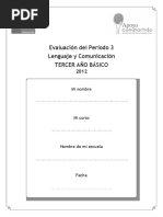 Evaluación Del Período 3 Lenguaje y Comunicación TERCER ... - PAC