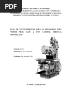 Plan de Mantenimiento de Una Fresa