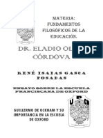 Ensayo Sobre La Escuela Franciscana y Su Importancia en El Conocimiento