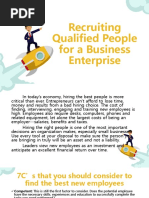 Recruiting Qualified People For A Business Enterprise