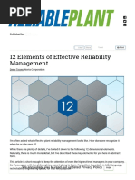 Key of Effective Reliability Management