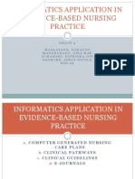 Informatics Application in Evidence Based Nursing Practice