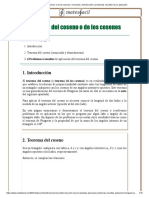 Teorema Del Coseno o de Los Cosenos - Enunciado, Demostración y Problemas Resueltos de Su Aplicación PDF