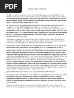 Carta Del Pueblo Paraguayo Del Monseñor Ricardo Valenzuela