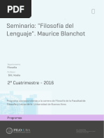 Seminario-Maurice Blanchot y El Lenguaje