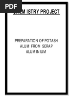 Class 12th Chemistry Project Preparation of Potash Aluminium