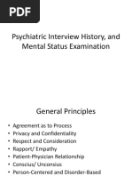 Psychiatric Interview History, and Mental Status Examination