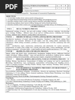 UNIT - I Short Notes Metal Forming