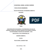 Caracterización Fisicoquímica y Bacteriológica de Agua de Consumo Humano Del Centro Poblado de San Marcos