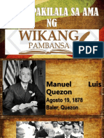 Pagpapakilala Sa Ama NG Wikang Pambansa