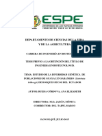 Estudio de La Diversidad Genética de Las Poblaciones de Guayacán Sabanero de Obsques Secos Del Ecuador PDF