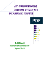 Risk Assessment of Primary Packaging Materials For Food and Beverages With Special Reference To Plastics, Dr. S N Sabapathi PDF