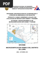 2108 - Estudio de Microzonificacion Sismica Del Distrito de Lurin PDF