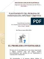 Planteamiento Del Problema de Investigación, Objetivos e Hipótesis