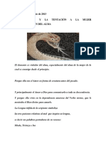 LA SERPIENTE y LA TENTACION A LA MUJER, COMO VIOLACION DEL ALMA