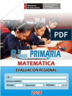 Prueba Matemática - 6° Grado