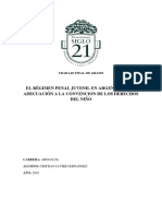 Régimen Penal Juvenil en Argentina y Su Adecuación A La Convención Sobre Los Derechos Del Niño