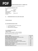 Formato Informe Psicopedagogico Prekinder