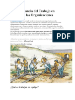 La Importancia Del Trabajo en Equipo en Las Organizaciones PDF