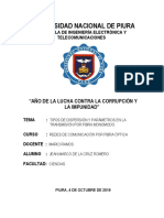 Tipos de Dispersión y Parámetros en La Transmisión de Fibra Monomodo