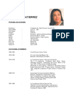 Resume of Masterchef Contestant, Melissa Gutierrez