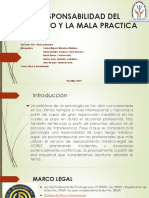 La Responsabilidad Del Psicólogo y La Mala Practica