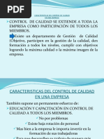 Caracteristicas de Control de Calidad en Una Empresa