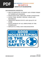 HSE ALERT NO. 14-Benefits of Housekeeping