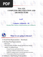 Lec07 - Computer Arithmetic - Floating-Point Representation and Arithmetic