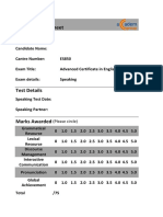 Cae Speaking Mock Sheet