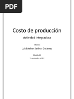 Actividad Integradora 1. Costo de Producción