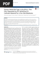 Porous NASICON-type Li3Fe2 (PO4) 3 Thin Films Deposited by RF Sputtering