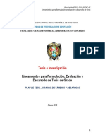 FACEAC - Lineamientos de Formulación, Evaluación y Desarrollo de Una Tesis