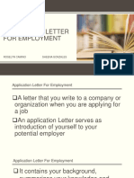 Application Letter For Employment