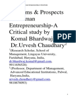 Problems & Prospects of Women Entrepreneurship-A Critical Study-1