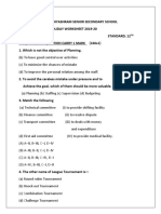 Holiday Worksheet Phy Edu 12th